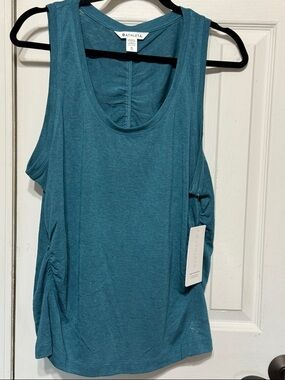 NWT Athleta Breezy Ruched Tank Top Teal Power of She Size XL